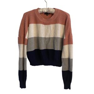 Ambiance Striped Slightly Cropped Sweater Size M